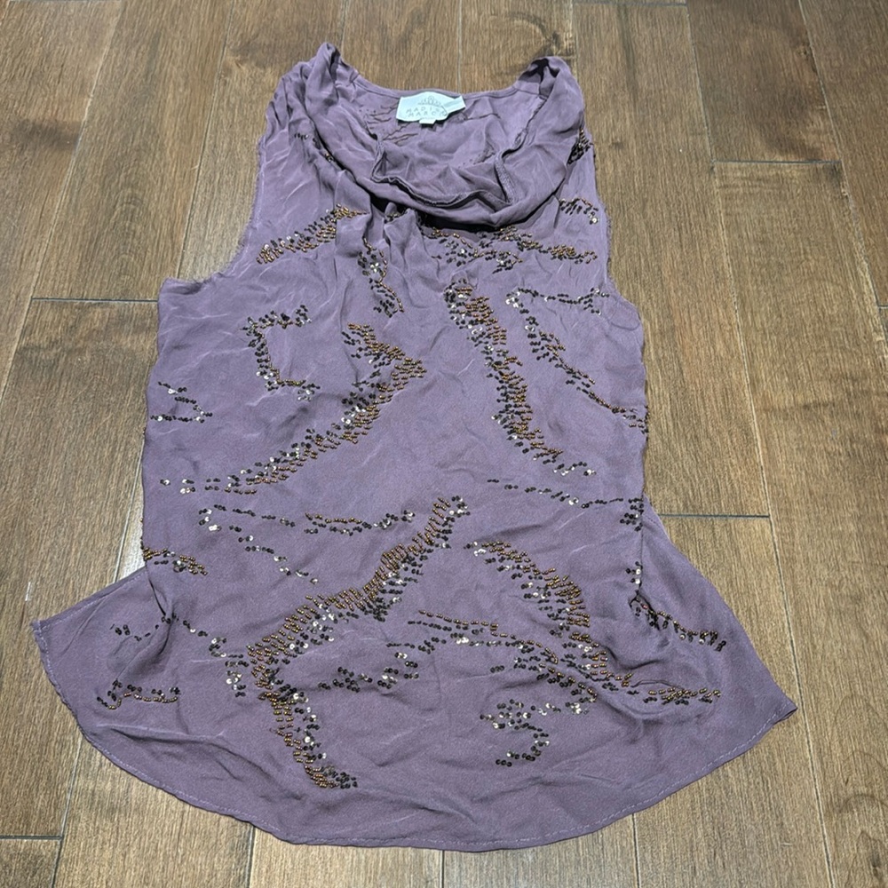 Madison Marcus sleeveless beaded blouse sz S
